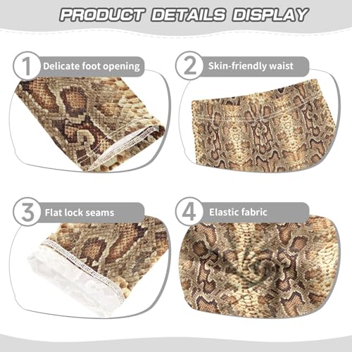 Toddler Girls Leggings Full Length Pants Brown Snakeskin Active Leggings for Girls 6T3