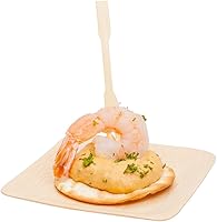 Vista 4 de Restaurantware Púas de madera de 3.5 pulgadas, 500 mini tenedores de cóctel de madera, dos púas de bambú resistentes para fiestas o catering