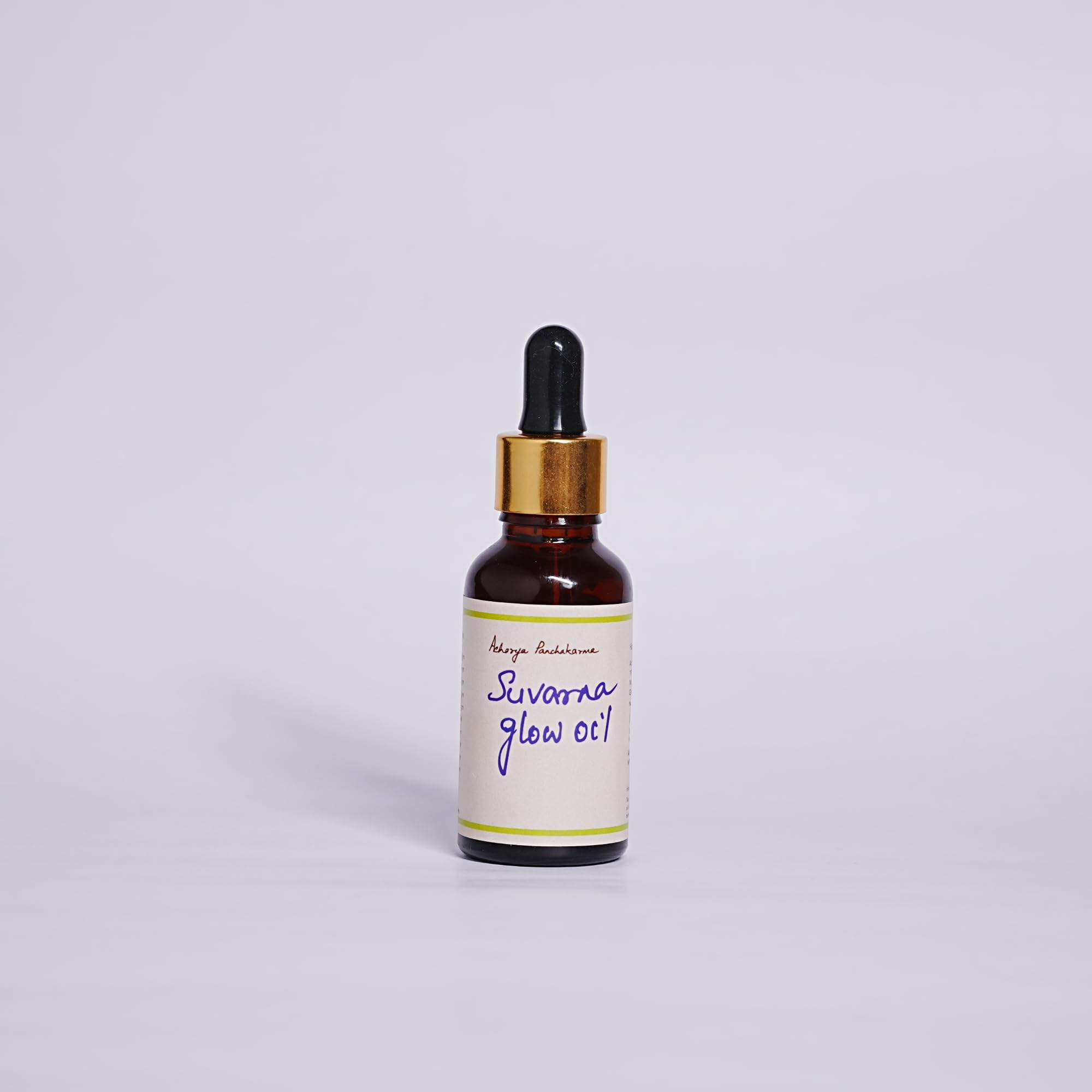 Acharya Panchakarma Suvarna Glow Oil || Soft Glowing Skin in 7 Nights || Hand made with 13 hours process || Goodness of Goat Milk (30 ml)