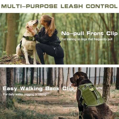 Dog Harness for Large Dogs Heavy Duty, Tactical No Pull Dog Harness with Molle System, Easy On and Off Service Dog Vest, Breathable Padded, Adjustable Reflective Pet Vest for Walking Hiking Training - Image 4