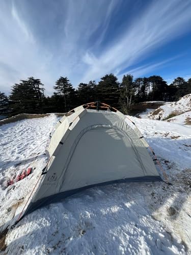 Image of Captain Tent Ideal for 2 Persons | Easy Setup for Picnic, Travel, Hiking, Trekking, Outdoor Camping | Waterproof and Windproof Tent (Off White)