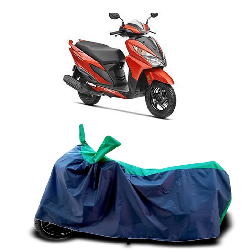 Image of DUFFEL-Two Wheeler Bike Body Cover Compatible for Grazia Heat Protectio /UV-Rays /Birds Dropping /DustProof /Waterproof Indoor Outdoor and Parking Full Body Protection All Variants [Green Patta]