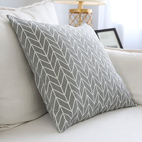 Aimeer 18 X 18 Inch Super Soft Home Decorative Sofa/Bed Throw Pillow Cushion Cover With Invisible Zipper,Gray Linen Pillow Case #TOP1