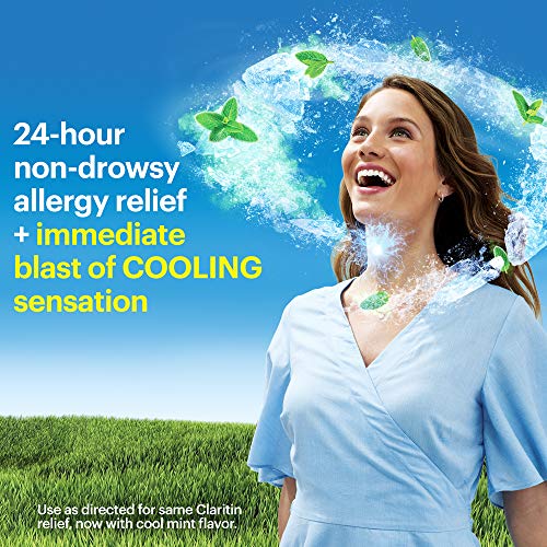 Claritin 24 Hour Chewable Allergy Relief, Non-Drowsy Allergy Medicine, Loratadine Antihistamine, Cool Mint Flavored Tablets, 24 Count