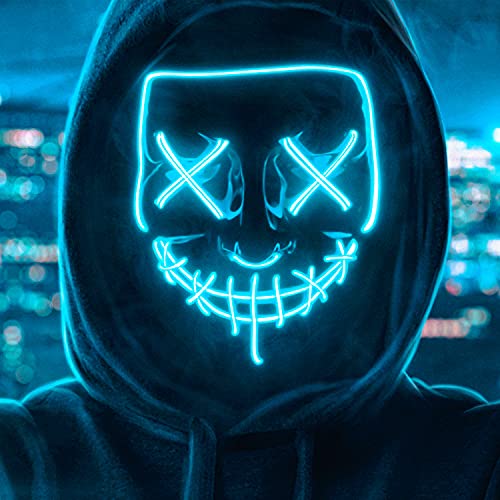 Original Cup | Masker met LED-verlichting | The Purge American Nightmare | Premium kwaliteit | Stijf kunststof | 3 modi | Neon masker | Halloween - Image 3