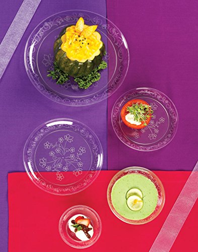 Hanna K. Signature Collection D'Vine Clear Deluxe Round Dinner Plates - 6.25