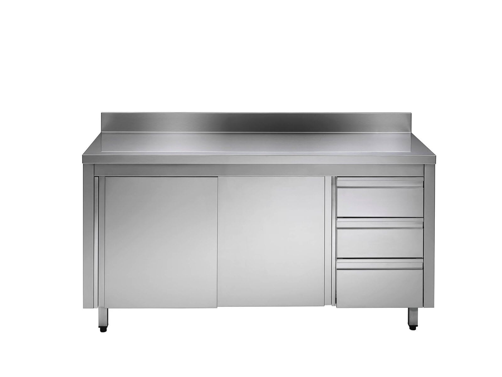 GastroHero Arbeitsschrank 180x60 cm, Edelstahl ASS3SR-ECO18X6A