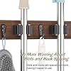OUTNILI Mop Broom Holder Wall Mount with 3 Slots & 4 Hooks - Wood Broom Mop Hanger for Pantry Kitchen Organization - Garden Tool Organizer for Closet Laundry Room - for Rustic Farmhouse Kitchen Decor #4