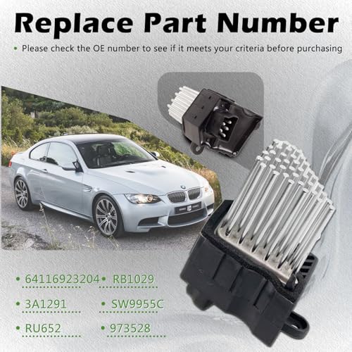 Image of ATC Auto Temp Control AC Heater HVAC Blower Motor Resistor 5 Pins Compatible with BMW 323CI 323I 328CI 328I 325CI 330CI M3 325I 325XI 330XI 330I 525I 530I 528I 540I M5 X3 X5 Replaces 64116923204
