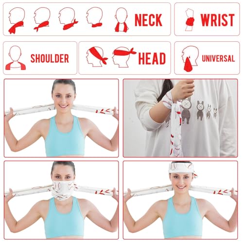 Image of 30Pcs Baseball Cooling Towels for Neck and Face 40 x 12 Inch Baseball Sports Team Gifts Workout Ice Towel for Gym Sweat Microfiber Breathable Chilly Bulk Neck Wraps for Athletes Camping Travel Outdoor