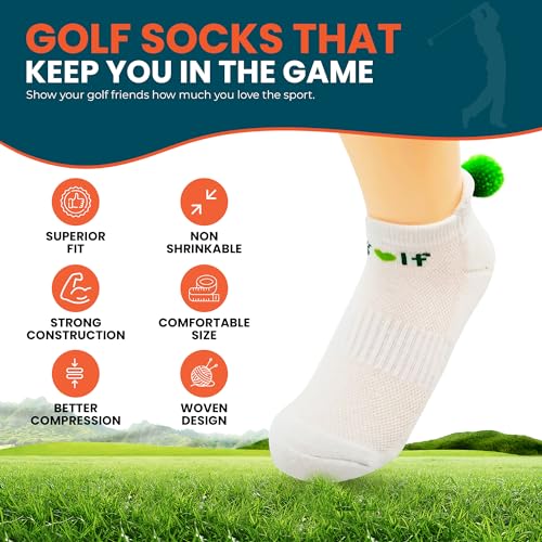 Twerp Golf Socks for Women - Athletic Golf Socks with Pom Pom Balls - Ankle Socks for Golf3