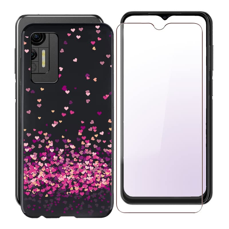 Oududianzi Cover per Xiaomi Redmi Note 14 5G con 1 Pezzi Vetro Temperato, Protezione Fotocamera,360° Supporto per Anello,Silicone Liquido Custodia, Blu