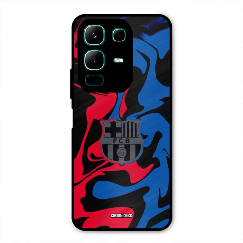 Image of PrintShield FC Barcelona Comic Back Cover for Infinix Note 50x, Shockproof Printed Phone Case with Soft TPU Sides & Anti-Slip Grip
