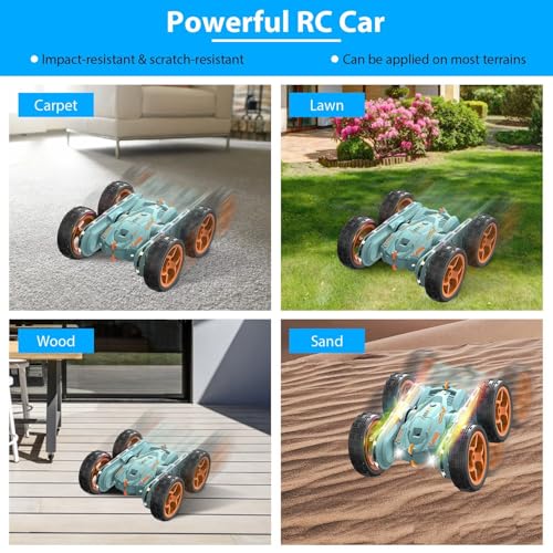 Image of Amitasha 4X4 Remote Control Drift Car 4WD All-Terrain 360 Rock Crawler High Speed Tumbling RC Dual Sided Stunt Car 4 Wheel Drive Rechargeable for Kids Boy