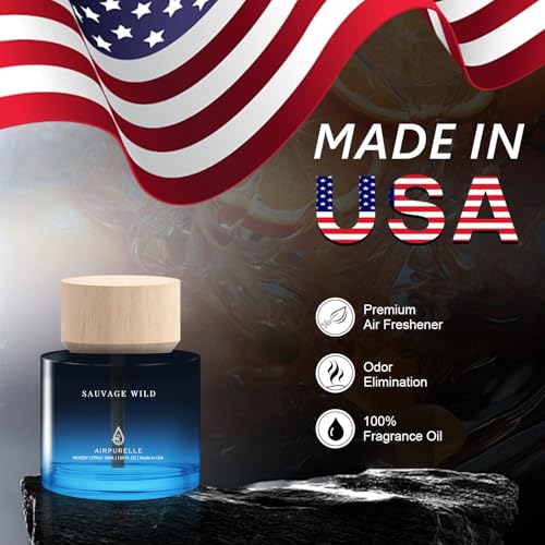 Image of Car Air Freshener 50ML (1.7 FL OZ) Car Air Fresheners Diffuser, Woody Citrus Fragrance Oil Car Air Freshner, 180+ days Long Lasting Car Perfume, Wooden Cup Design, Made in USA