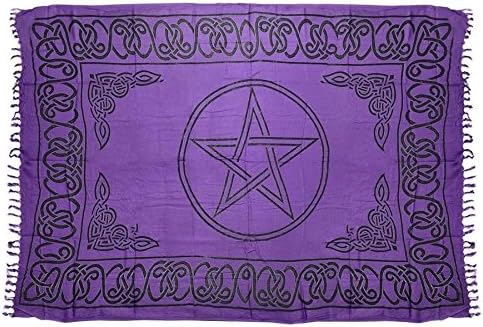 Ritual Magick Large 44" x 72" Purple Pentacle Altar Cloth Tapestry