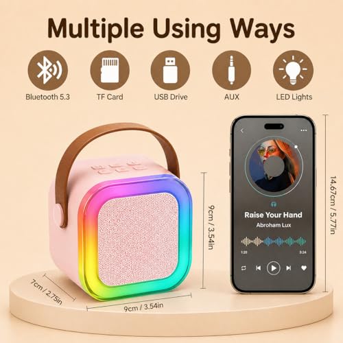 Image of YGM Portable Travel Bluetooth Speaker, 5-6 Hrs Playtime, Party Speaker with Inbuilt Memory Card Slot, USB Slot, Auto-Pairing, Type-C Charging (Multicolor)