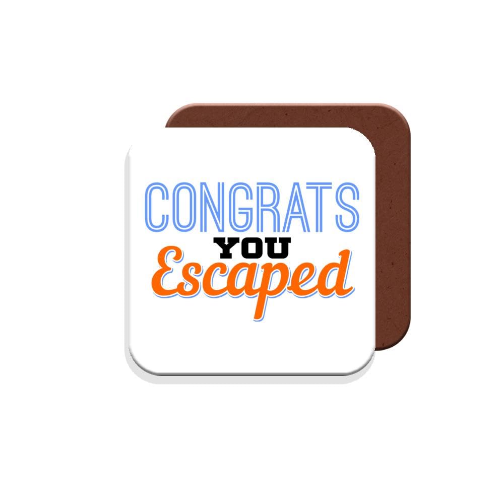 Muggz Coaster Work Colleague Funny Leaving Gift - Congrats You Escaped - Giftset - Made By In The Uk