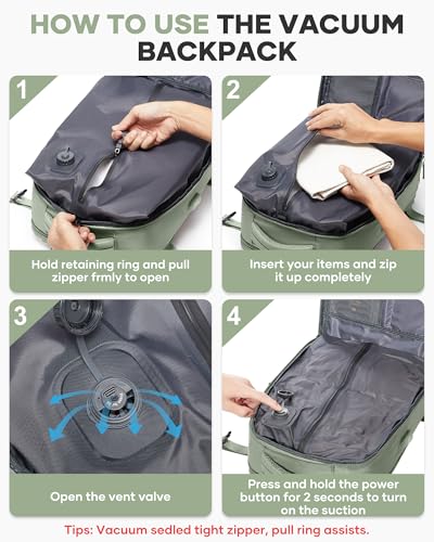 Image of coofay Vacuum Backpack Travel with Pump Vacpack Travel Backpack with Vacuum System Mochila de Viaje Compresion al Vacio Easyvacpack Airbag Backpacks for Traveling Carry on Luggage