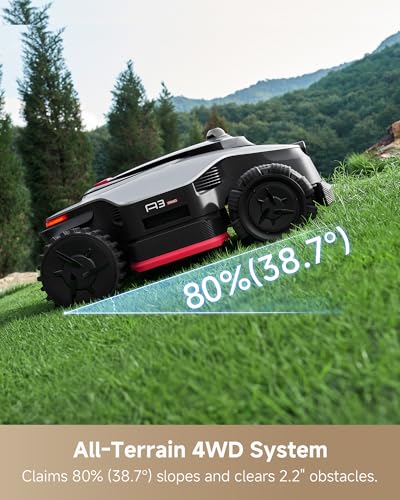 Image of DREAME LiDAR 3500 Robot Lawn Mower A3 AWD Pro Wire Free No RTK, 4WD for 38.7 Slopes, Dual AI Vision Robotic Lawn Mowers,Dual-Disc Cutting 15.8 inch Width, Smart Zero-Edge, App Control for 0.87 Acre