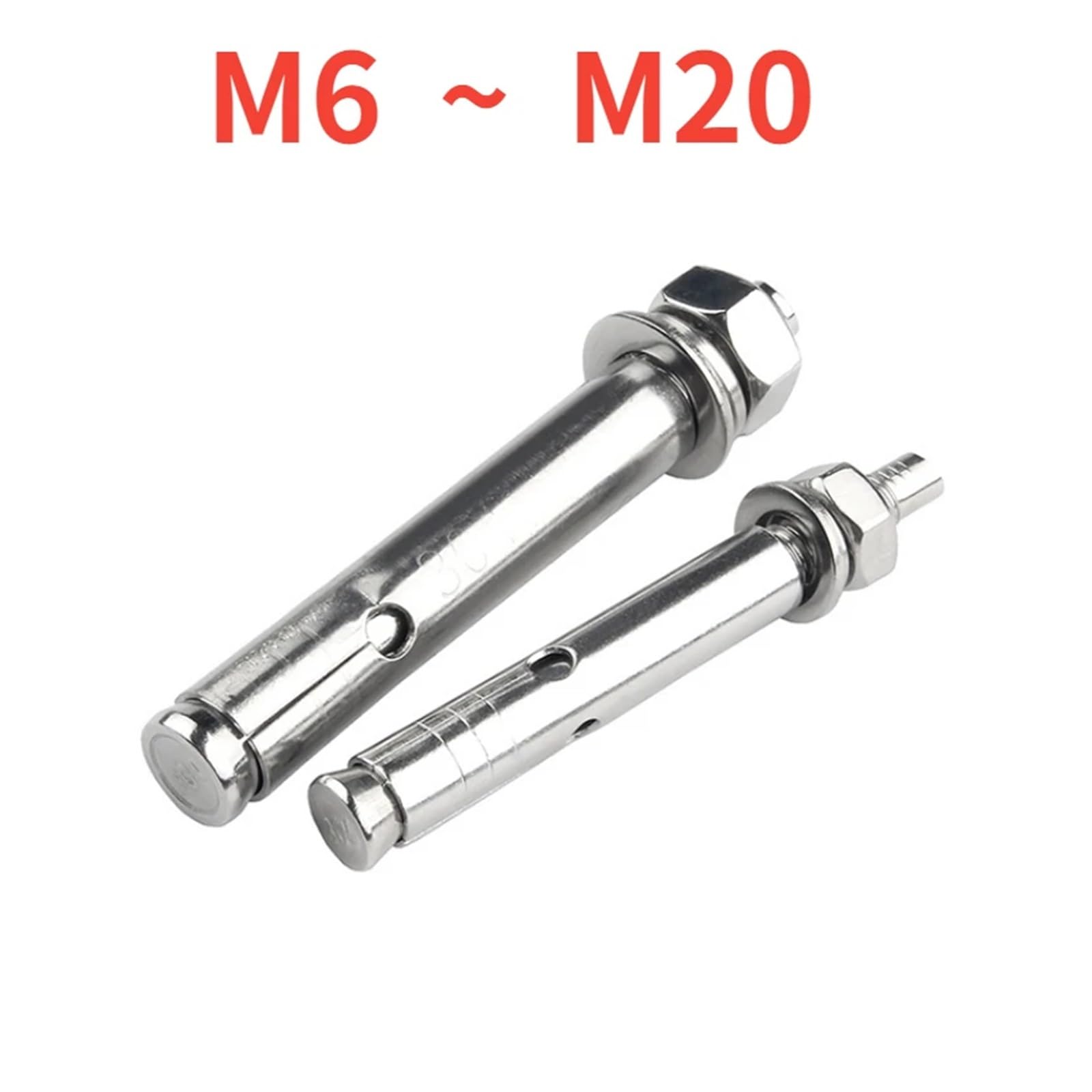 Tacos de expansión de metal, tornillos de expansión, tornillos de expansión, pared (M6 x 50 mm)