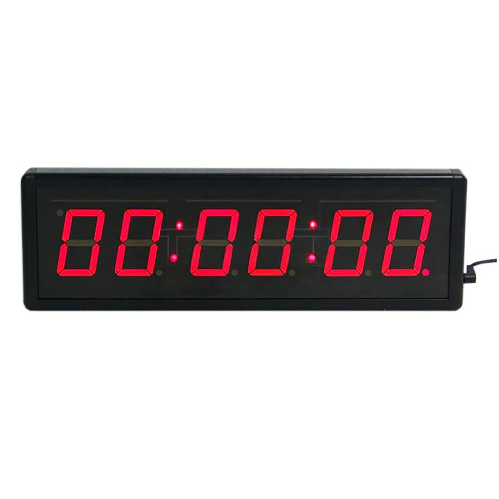 Temporizador de intervalo LED, temporizador de gimnasio con pantalla de 2.3 pulgadas, 3 niveles de brillo, conmutable de 12/24 horas, cuenta regresiva/cuenta arriba/cronómetro, para entrenamientos en