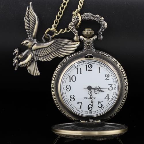 Image of Tiong Pocket Watch Pattern Vintage Quartz Pocket Watches with Chain Christmas Graduation Birthday Gifts Fathers Day