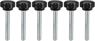 Tool parts M6x44mm Male Thread Round Knurled Clamping Knobs Grip Thumb Screw On Type 6pcs
