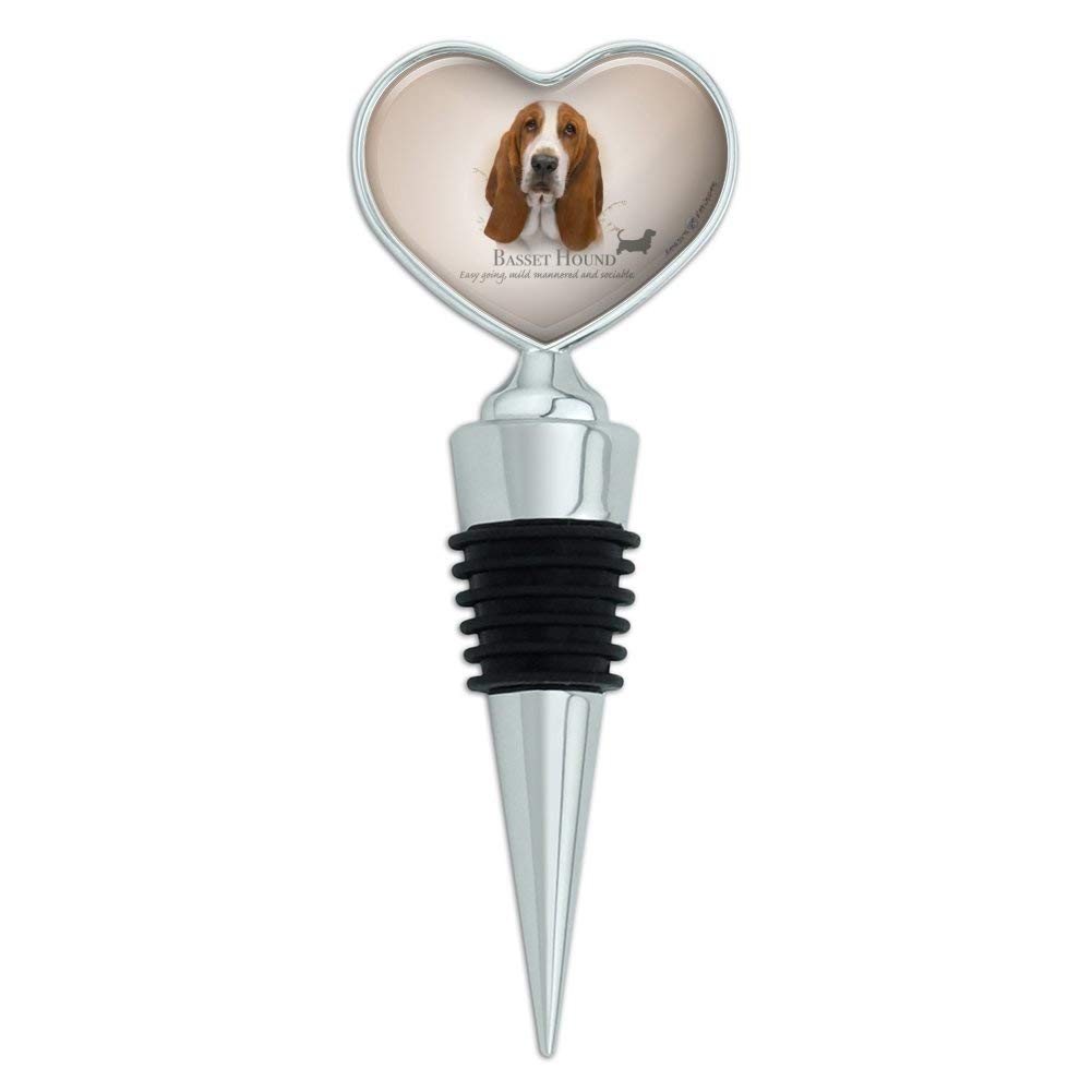 Basset Hound Dog Breed Heart Love Wine Bottle Stopper
