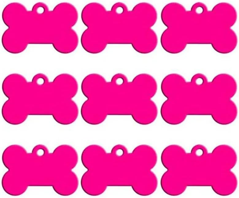 100 PCS Blank Dog Tag Name Plate Pet ID Tag Pendant Aluminum Pet Name Phone Number Tag Pendant Blank Dog Tag Personalized Pet Tag Name Plate,Rose Red,50X30X1MM
