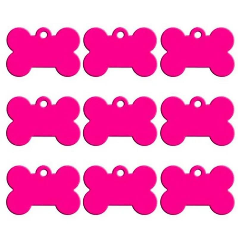 Lot de 100 pendentifs vierges en aluminium avec plaque d'identification pour animal de compagnie, argent, 38 x 25 x 1 mm