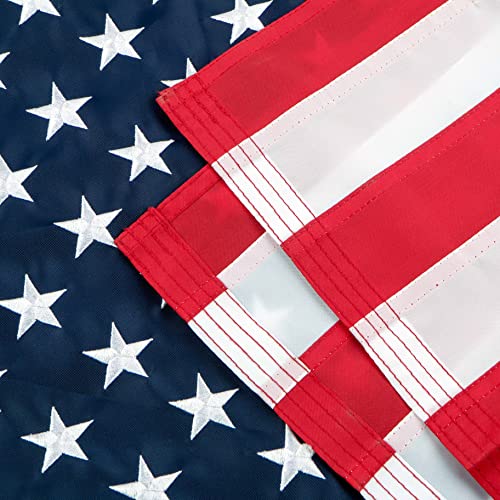 Hible 5 Foot Flag Pole Kit Carbon Fiber Flag Pole For House 4 Sections Adjustable Flag And Poles With New Designed Metal Screw Joint Parts (Black Flag Pole With Holder, 2X3 Ft Embroidered Us Flag) #TOP5