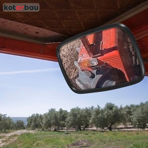 KOTARBAU® Traktor Spiegel Universal 19 x 23 cm PVC 2 Stück Rückspiegel Traktor LKW Spiegel Rückfahrspiegel mit Halterung Landwirtschaft