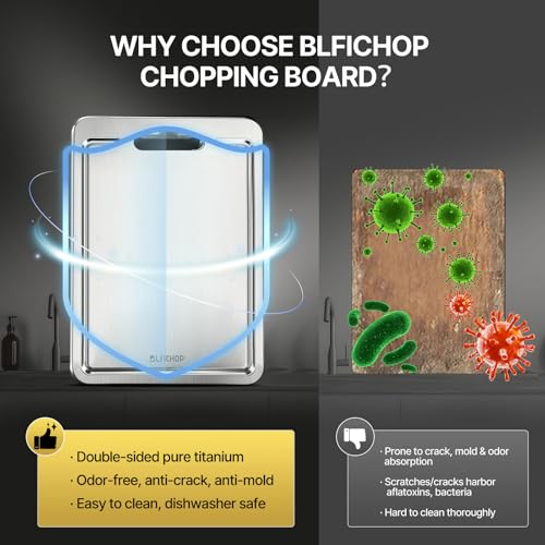 Image of 3-Piece Titanium Cutting Board Set with Juice Groove for Kitchen