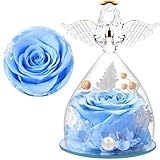 Roses et Anges Durables: Ces fleurs éternelles sont fabriquées selon un procédé de conservation unique et peuvent être conservées de 3 à 5 ans, voire plus. Sans arrosage, faciles d'entretien, elles permettent de profiter de magnifiques fleurs à tout moment. La statue d'ange est en verre transparent avec des ailes peintes aux contours dorés. Ce cadeau symbolise la longévité et l'éternité de l'amour, de l'amitié ou de l'affection familiale