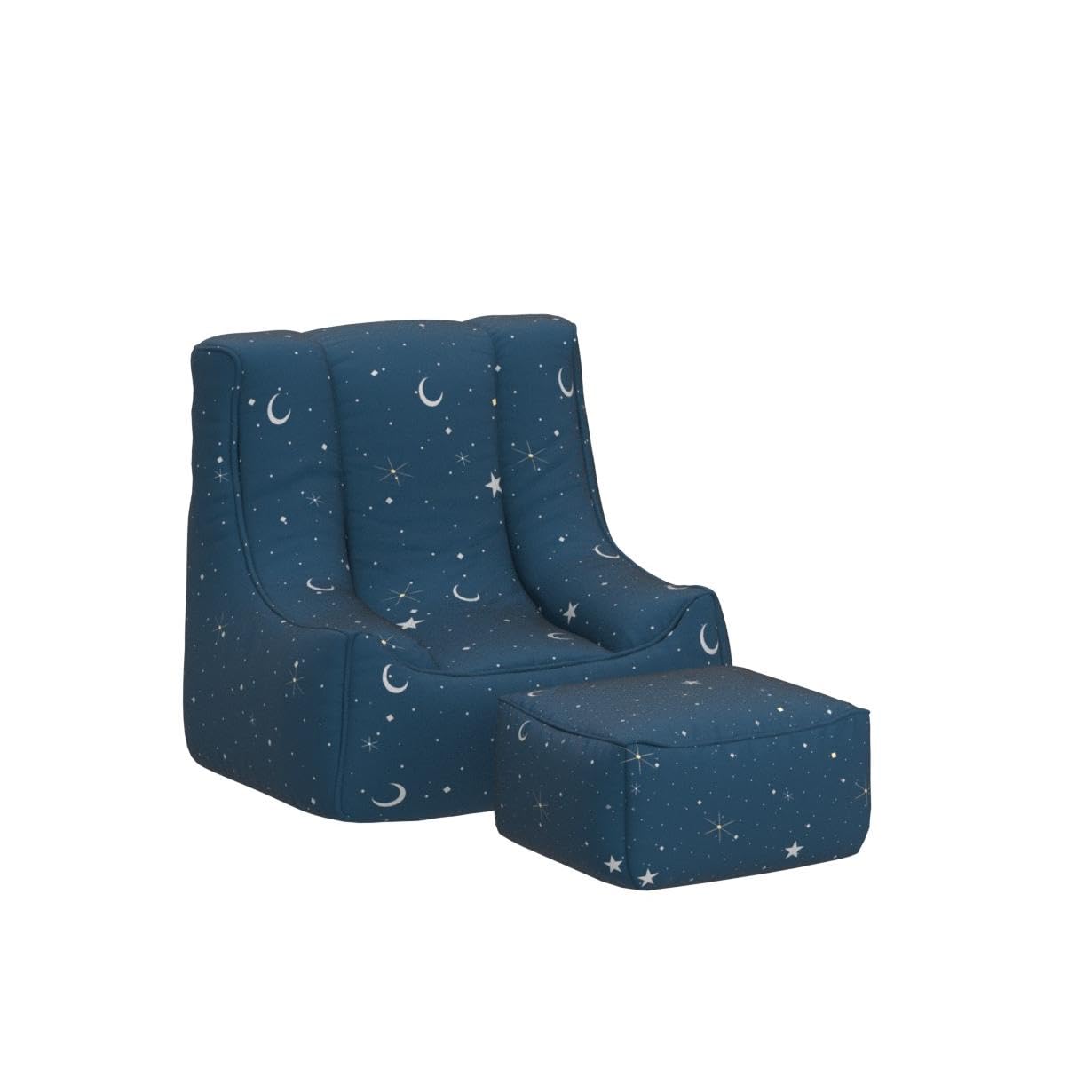 Ready Steady Bed Fauteuil Poire pour Enfants avec Pouf | Canapé pour Salle de Jeux avec sièges Souples et sécurisés pour Les Enfants | Fauteuil Ergonomique pour Les Tout-Petits | (Clair de Lune)
