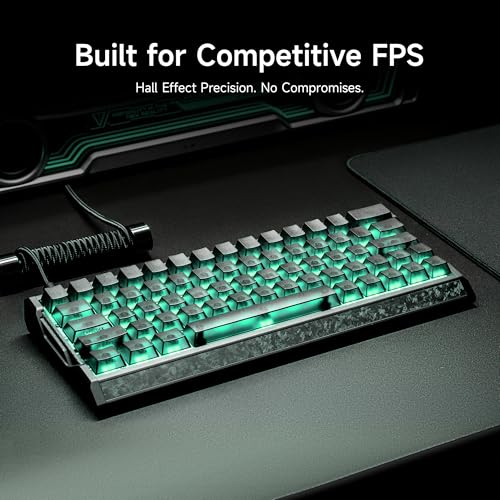Image of IQUNIX EV63 Hall Effect Gaming Keyboard 60% | Magnetic X Ultra Switch, 0.01mm Rapid Trigger, 0.125ms Latency, 8kHz Polling, Adjustable Actuation, Aluminum with Forged Carbon for FPS(Dark Knight)