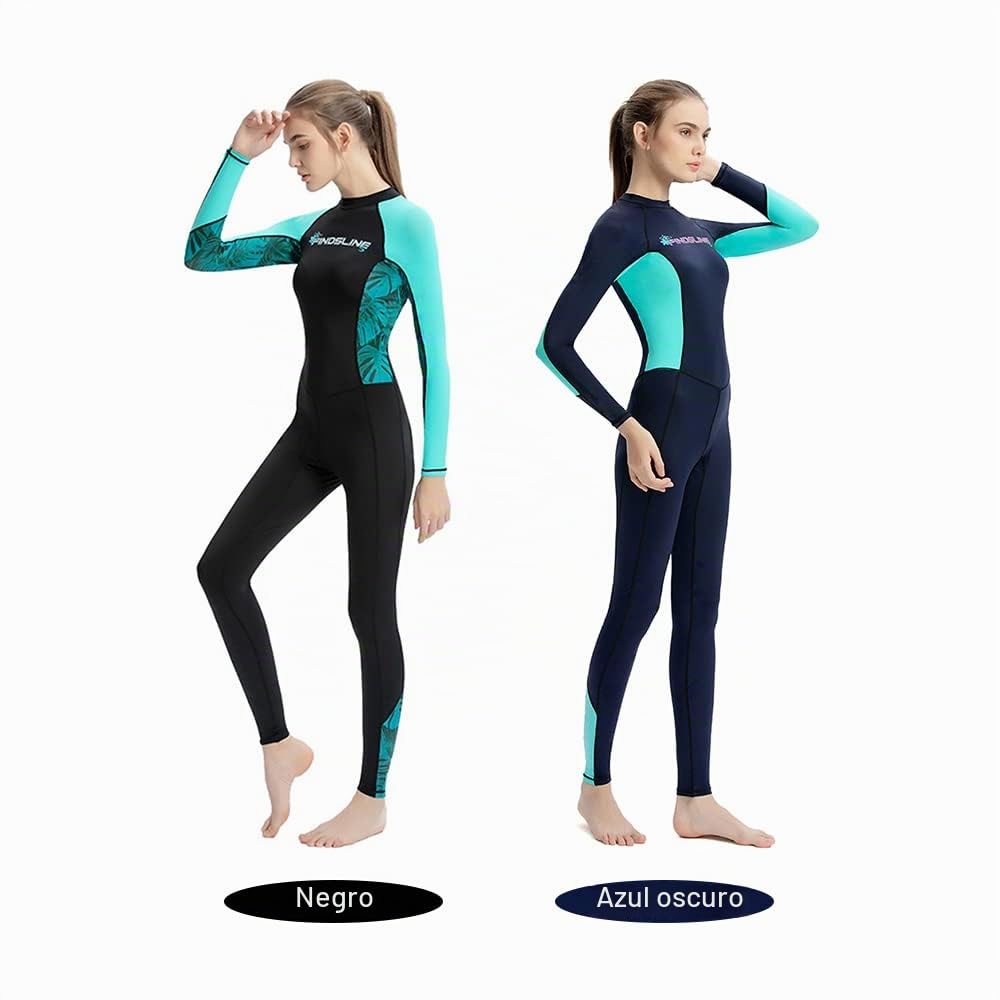Traje de neopreno para mujer, KOCAN Traje de neopreno de secado rápido para mujer, de una pieza, con mangas largas, traje de baño para deportes acuáticos de verano