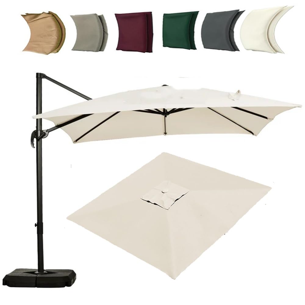 Fjqfhh Beige Garden Parasol, Replacement Canopy For Offset Umbrella 8Ribs(,4X300cm/13X9.8ft)