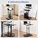 Multi-Purpose Lecterns & Podiums, Portable Mobile Standing Laptop Desk, Height Adjustable Rolling Podium Stand with Storage 2 Swivel Top,Sit Stand Lectern Desk Workstation for Classroom Church (Black)