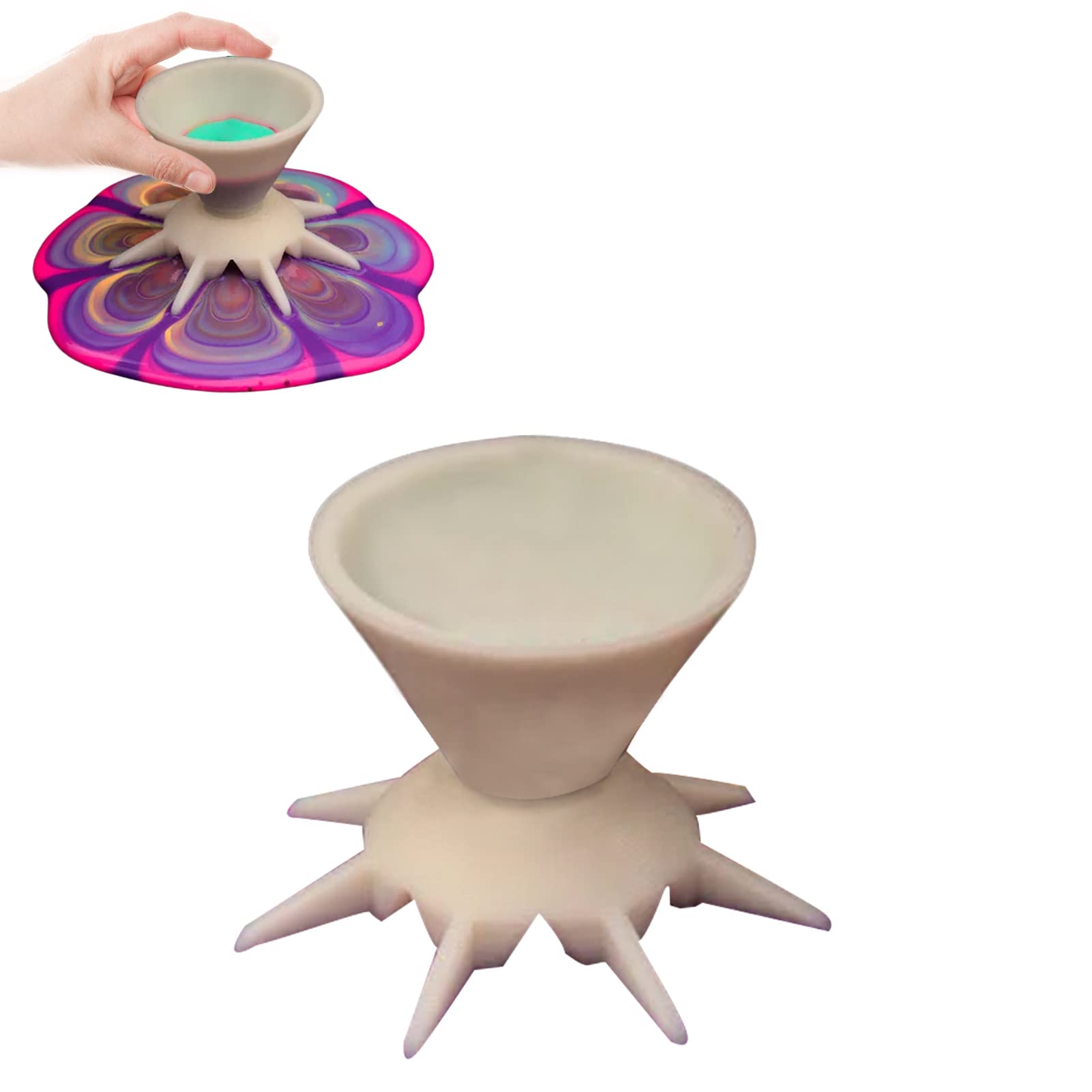 Baok A Split Cups For Paint Pouring, Funnel Split Cups For Crylic Paint Pouring - With 7 Legs For Pouring Flower Pattern Paint, Reusable Pouring Paint Cup With Funnel Legs For Fluid Rt