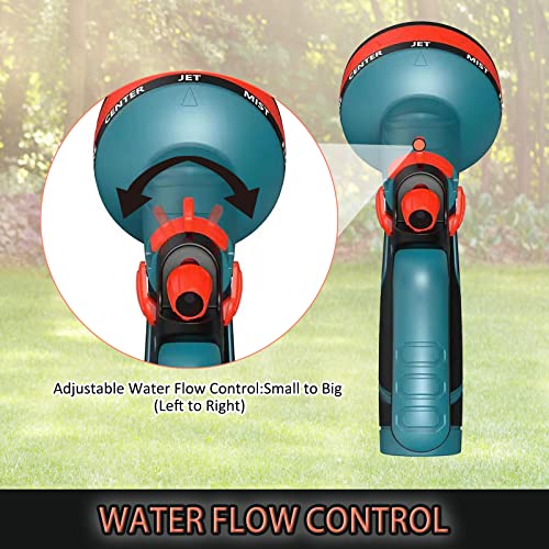 Hmil-U Upgrade Garden Hose Nozzle  Sprayer With Water Volume Control Valve, High Pressure Water Gun, 8 Adjustable Watering Patterns Suitable For Watering Plants Washing Cars And Showering Pets #TOP3