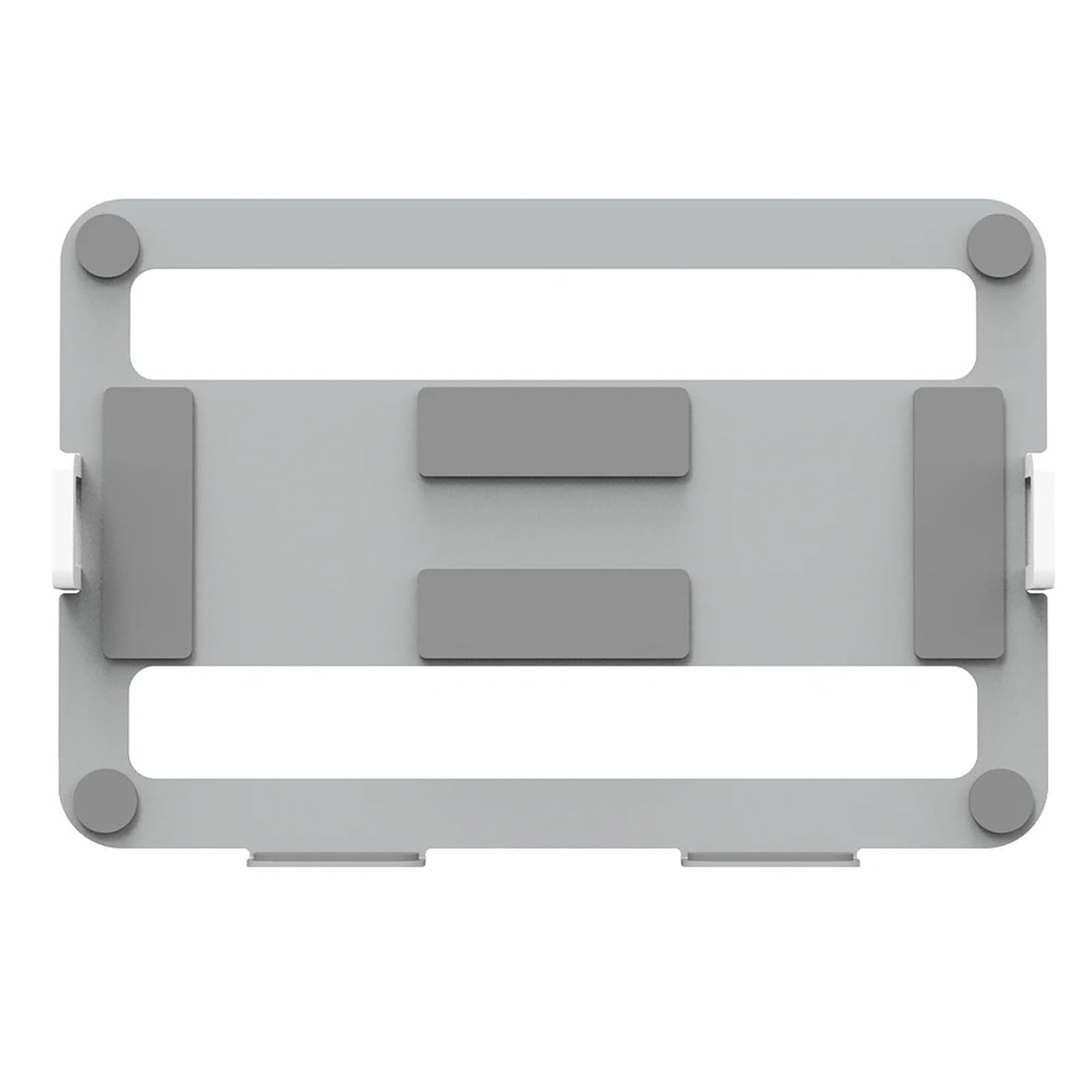 Support double moniteur en finition argentée avec plateau pour ordinateur portable