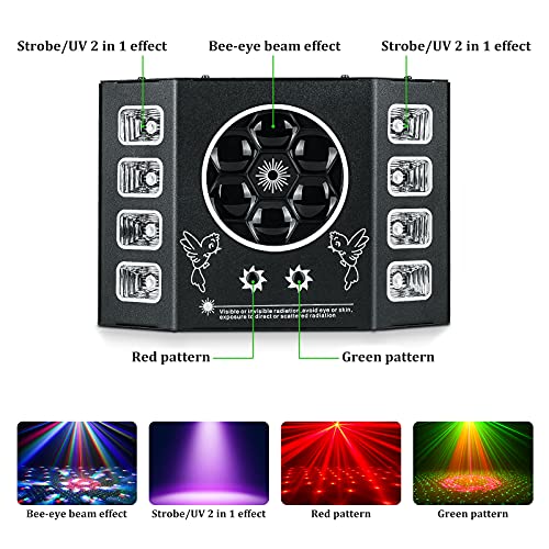 Image of UV Dj Lights 100W Bee Eye Strobe Stage Lighting Disco Light with Beam Pattern Strobe Effect, Remote and DMX512 Control for Stage Wedding Bar Karawa Church Disco Show Parties...