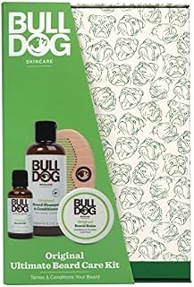 Bulldog Skincare - Original Ultimate Beardcare Kit, Gift Set for Men (x1 Original Beard Shampoo & Conditioner 200ml, x1 Original Beard Oil 30ml, x1 Original Beard Balm 75ml, x1 Beard Comb)