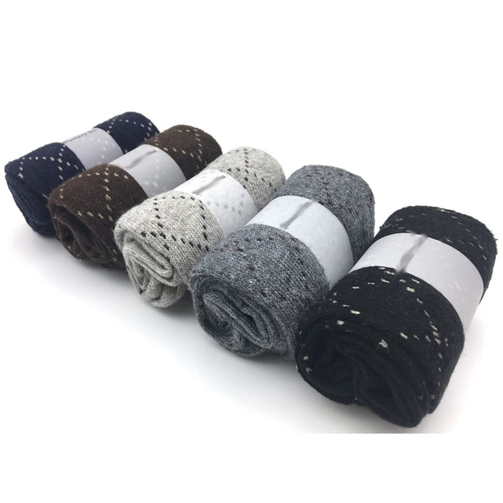 5 Pares/Lote Calcetines de Lana Hombres Invierno Cashmere Transpirable Calcetines Casuales Masculinos Dulce Regalo (Color: T Tamaño: Un tamaño) (Color : A, Size : One Size)