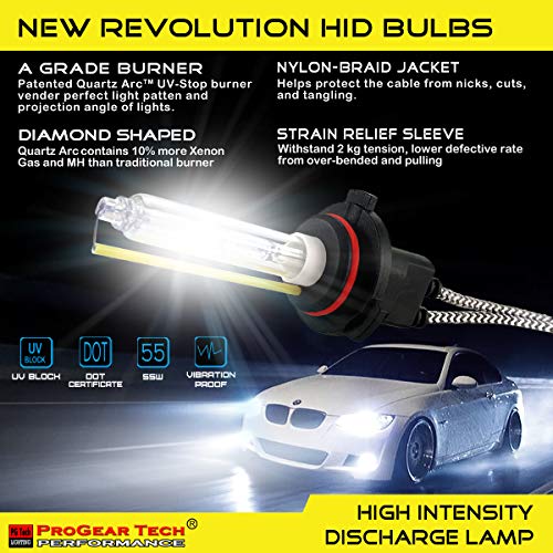 Image of 55W Heavy Duty HID Xenon Replacement Bulbs for 12V and 24V vehicles Headlight Fog-light (Pack of 2 bulbs) (H8 /9 /11 /16(they are same), 8000K)