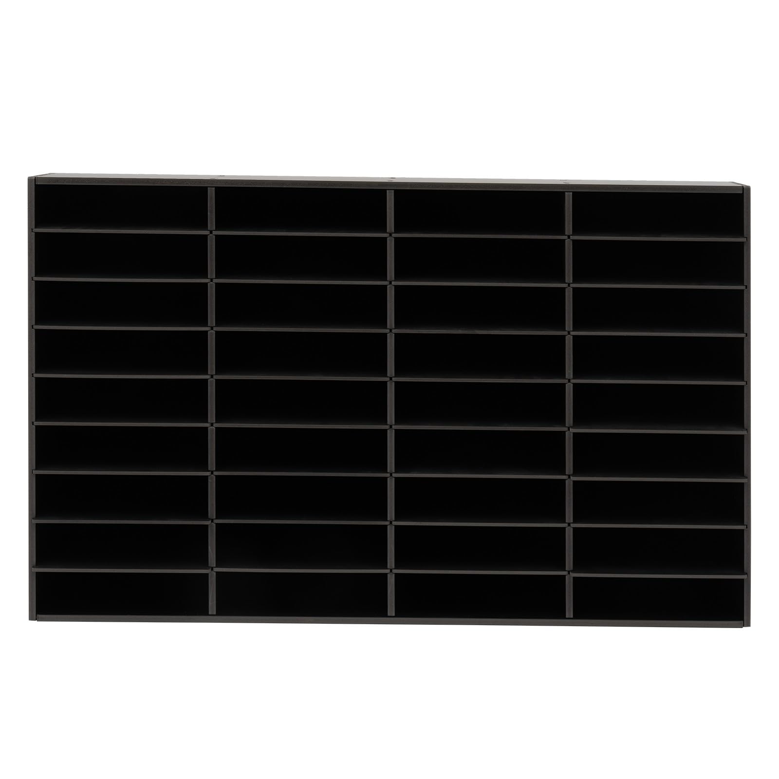 Organizer da scrivania a 36 scomparti, organizer per letteratura, portadocumenti, impilabile, con ripiani regolabili, organizer multiuso per ufficio e aula, 100 x 30 x 61 cm (nero)