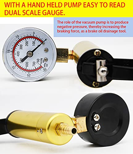 Hand Held Vacuum Pump Tester Kit For Automotive With Sponge Protected Case,Adapters,One-Man Brake And Clutch Bleeding System(16Pcs) #TOP2