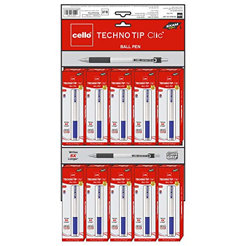 Image of Cello Technotip Clic Ball Pen - Pack of 10 (Blue)